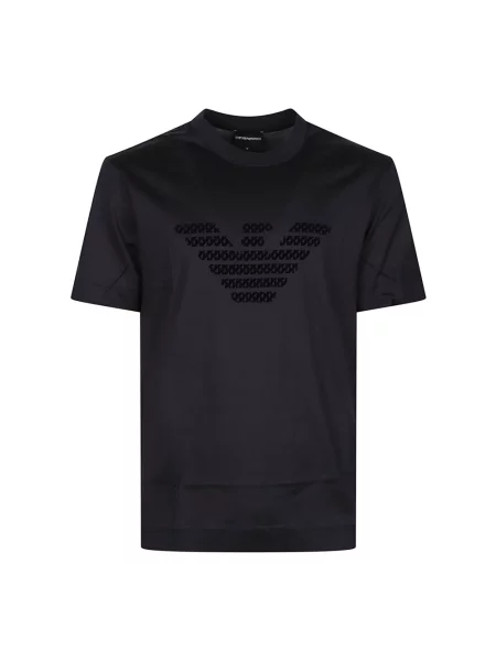 Koszulka Emporio Armani z logo niebieska