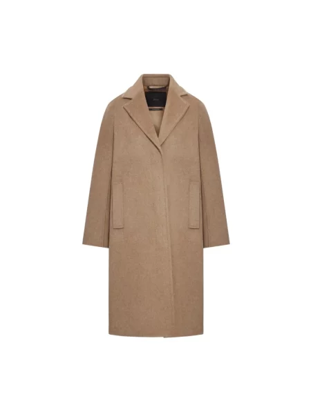 Płaszcz z kaszmiru Max Mara z kaszmiru brązowy