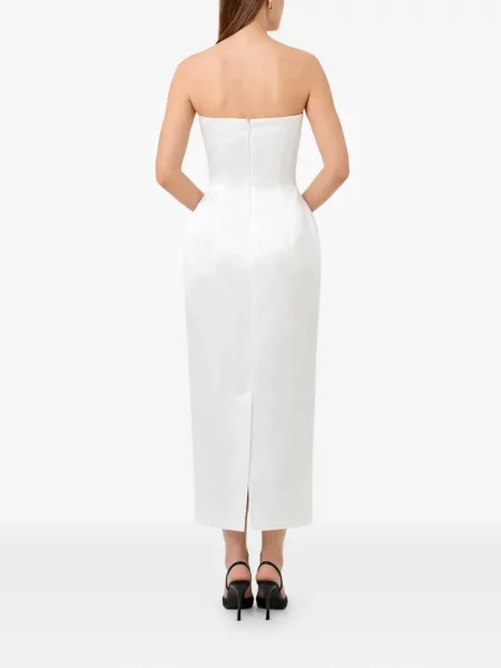 Rochie midi Nicholas până la genunchi de costum alb
