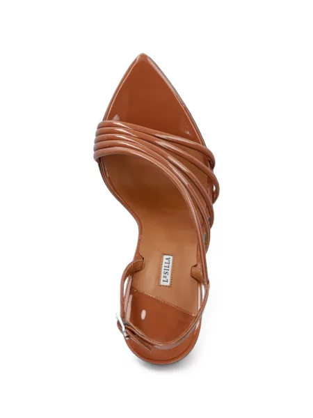 Sandale Le Silla slingback cu bretele maro