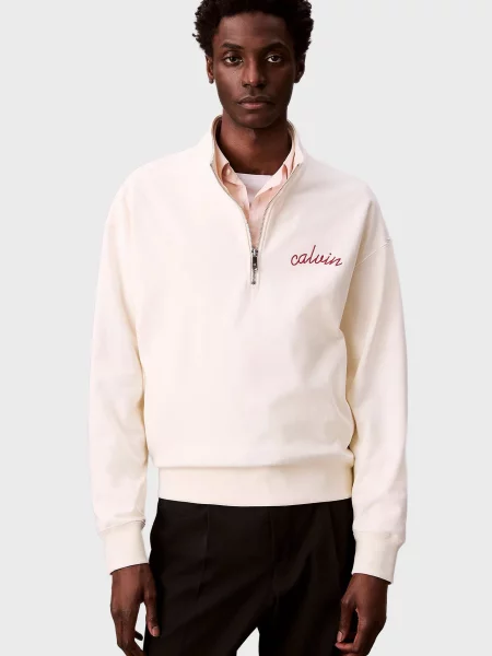 Махрова спортивна кофта Calvin Klein Jeans біла