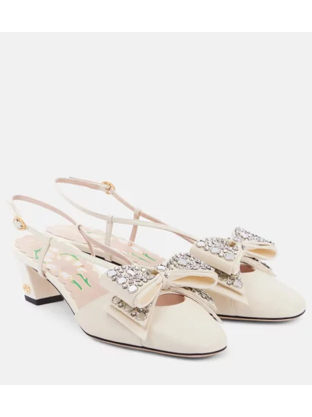 Полуотворени обувки Valentino Garavani с отворена пета бяло