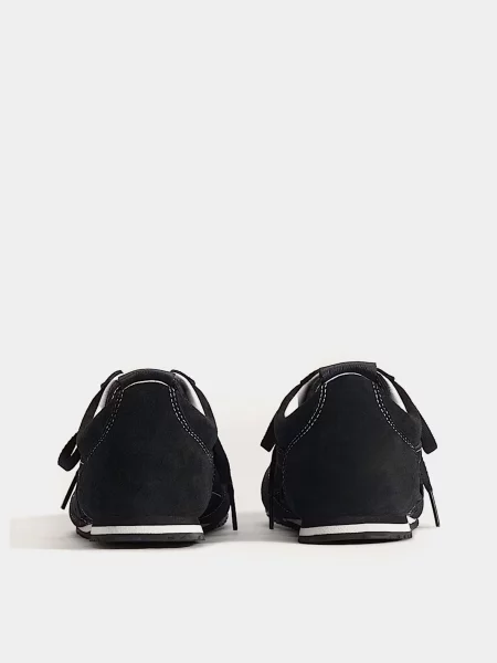 Кожаные кеды Vans черные