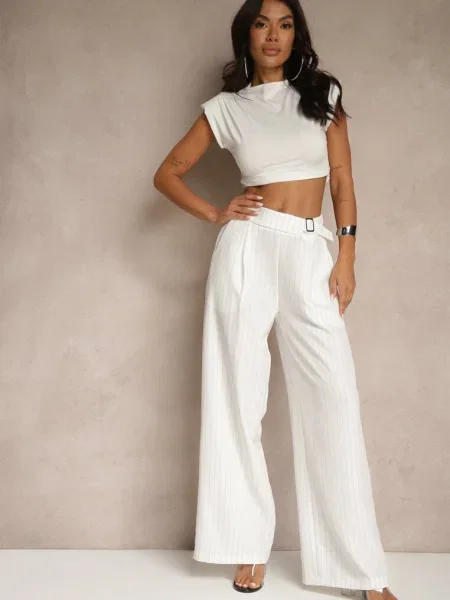 Pantaloni Ellilara Albi alb