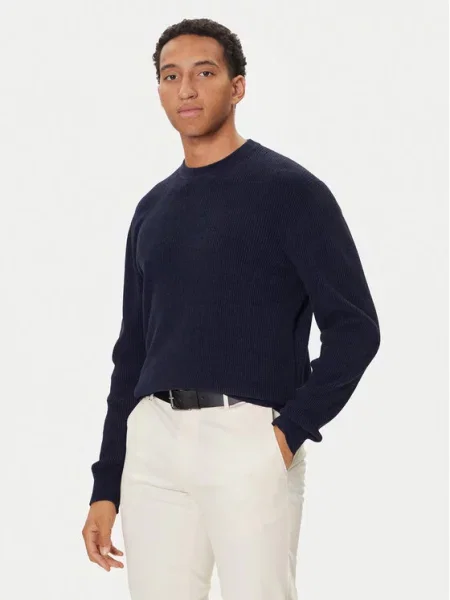 BOSS Pulover P-Horso Mornarsko modra