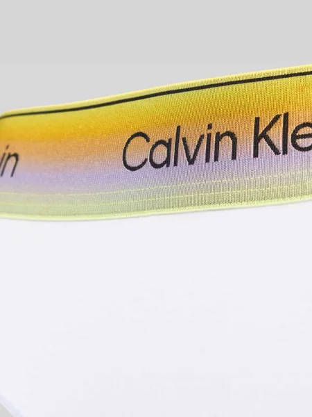 Stringi z mieszanka bawełny Calvin Klein Underwear białe