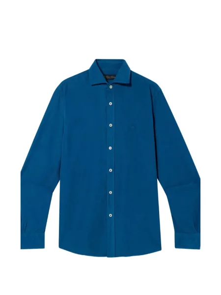 Gulerat cămașă Brooks Brothers de catifea cord albastru