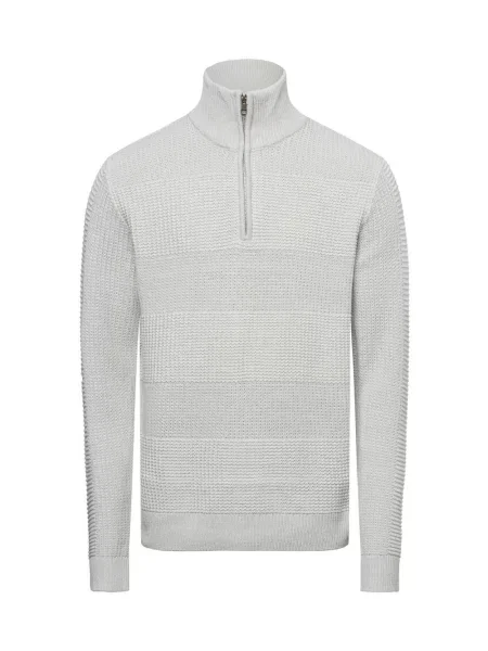 Jack & Jones Sweter JJHugo Mężczyźni Sztuczne włókno beżowy|szary wypukły wzór tkaniny S beżowy