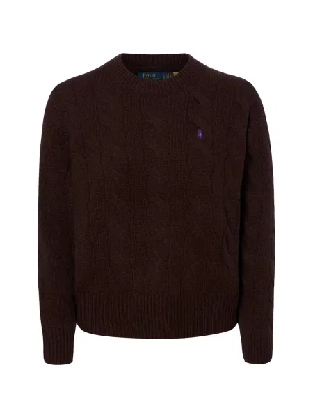 Polo Ralph Lauren sweter z dzianiny z zawartością kaszmiru Kobiety dzianina grubo tkana S brązowy
