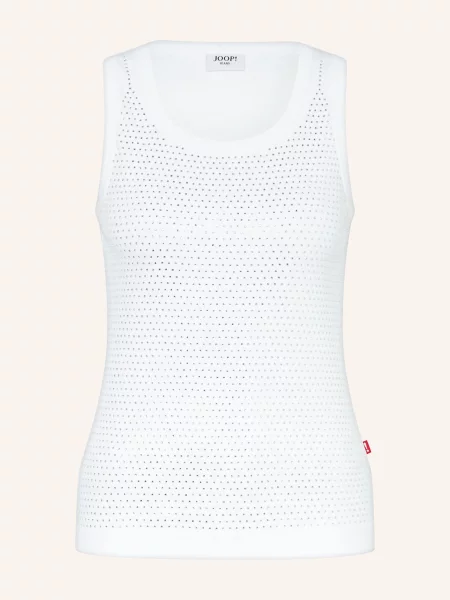 Top Joop! Jeans s kamínky bílý