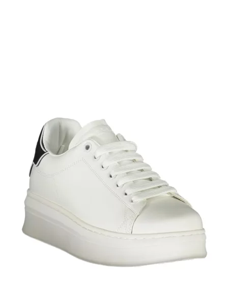 Sneakerși Gaelle cu șireturi din dantelă chunky alb