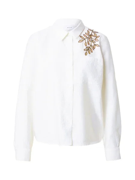 VILA Bluză VIJEMSI bronz alb