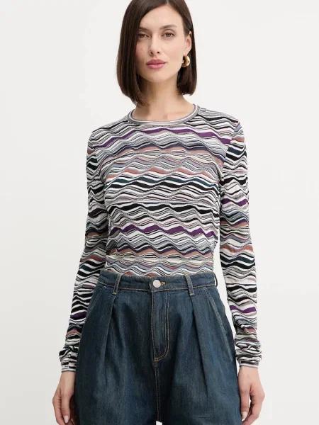 Pulover z volno Missoni bela