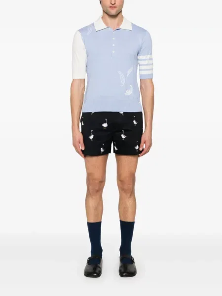Polo Thom Browne cu dungi albastru