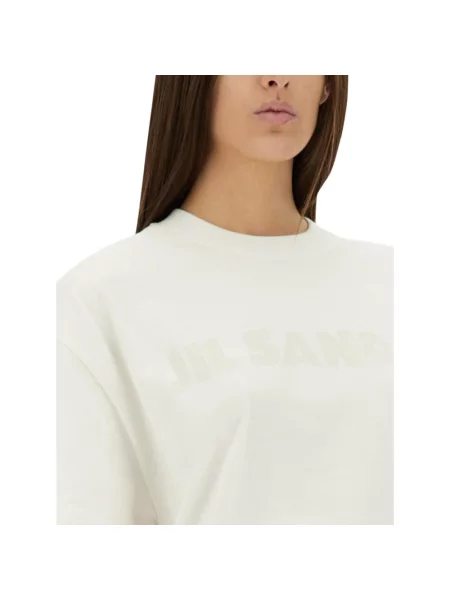 Koszulka Jil Sander z logo biała