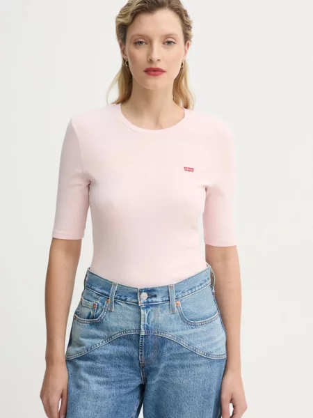 Тениска Levi's LUCA SLIM TEE розово