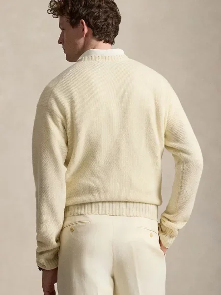 Polo Ralph Lauren pulover bărbătesc de cașmir bej
