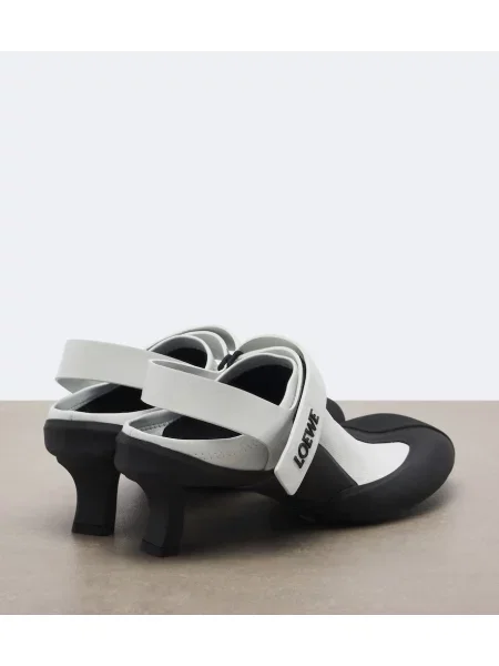 Pantofi cu toc Loewe din piele slingback alb