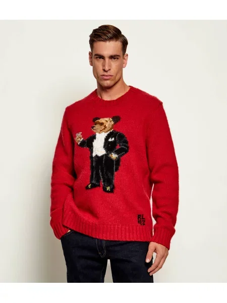 POLO RALPH LAUREN De lână pulover Martini Bear roșu