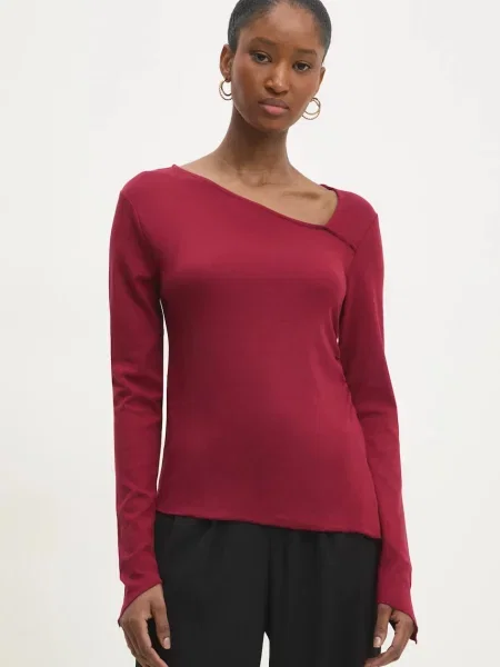 Блуза с дълги ръкави Answear Lab бордо