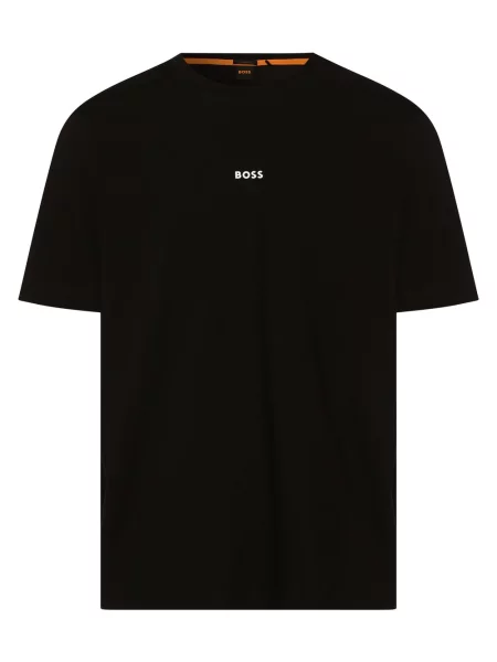 T-shirt z nadrukiem z logo Boss Orange czarna