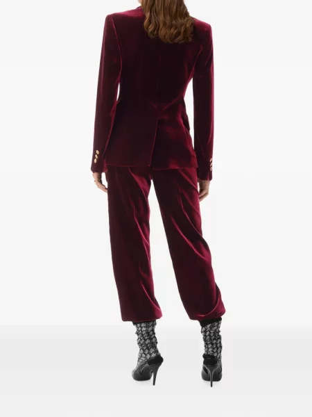 Pantaloni Versace de catifea roșu
