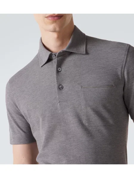 Tricou polo Zegna gri