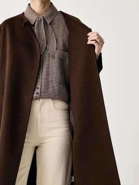 Calvin Klein női kabát gyapjúval barna