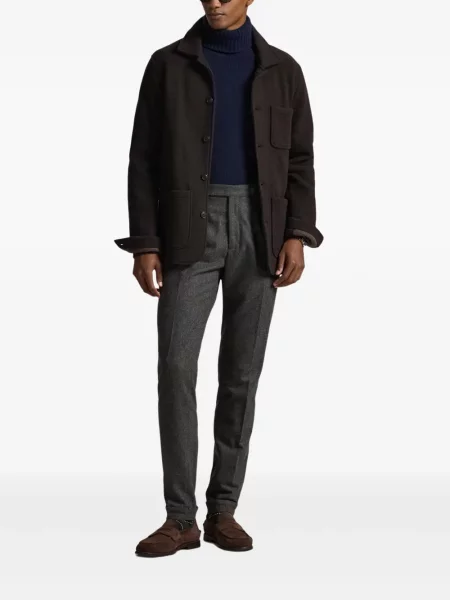 Dlouhá pruhovaná s límcem kšiltovka Polo Ralph Lauren modrá