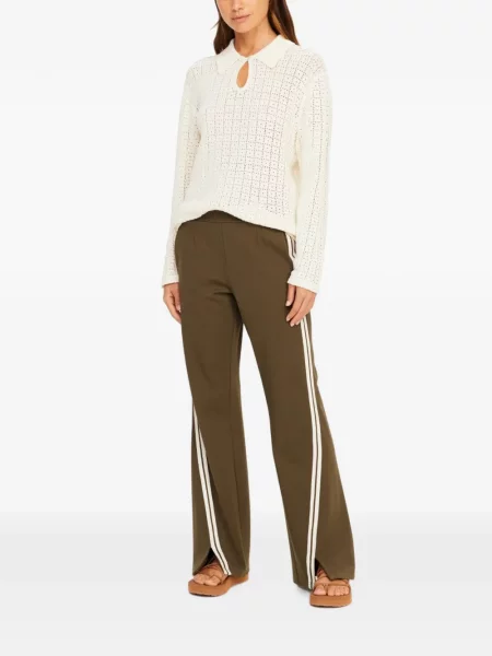 Pantaloni The Upside cu dungi evazate verde