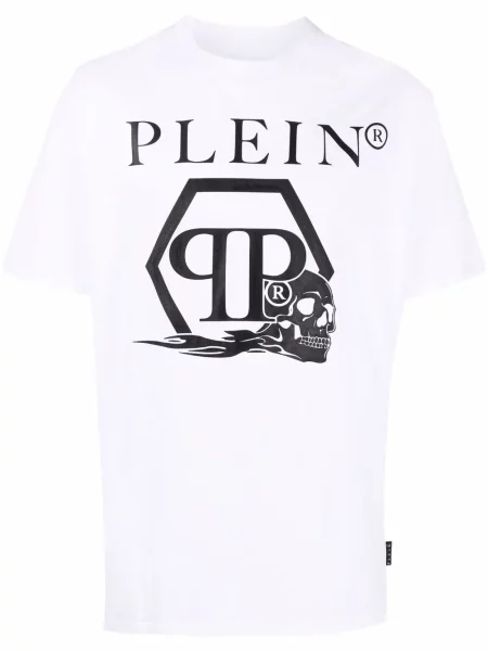 Tricou Philipp Plein cu imagine alb