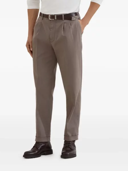Pantaloni Brunello Cucinelli plisate maro