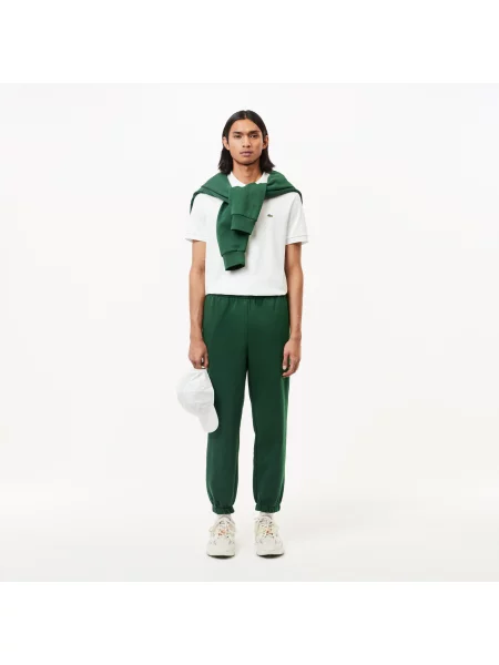 Lacoste Spodnie Dresowe Z Szczotkowanego Polaru zielone