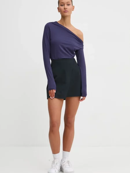 Majica z dolgimi rokavi Abercrombie & Fitch modra