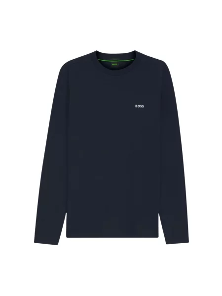 Boss Green longsleeve gładki niebieski