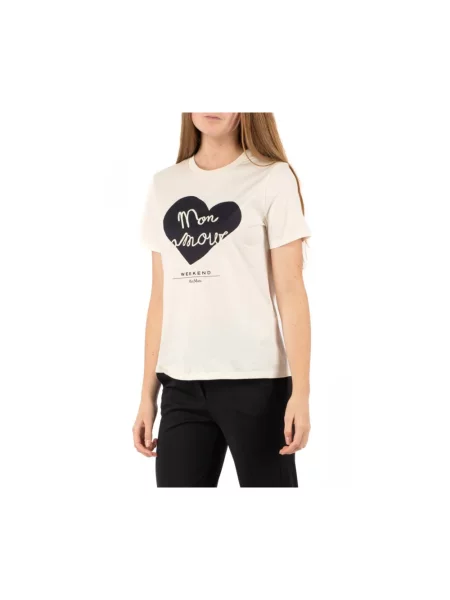 T-shirt z nadrukowanym motywem i logo model ‘TEIERA’ Max Mara Weekend biała