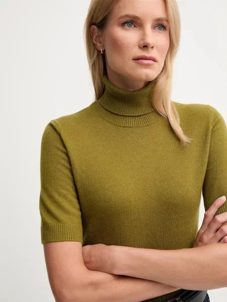 Шерстяная легкий водолазка United Colors Of Benetton зеленая