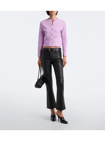 Pantaloni Stouls din piele evazate negru