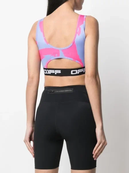 Sutien sport Off-white cu imagine alb