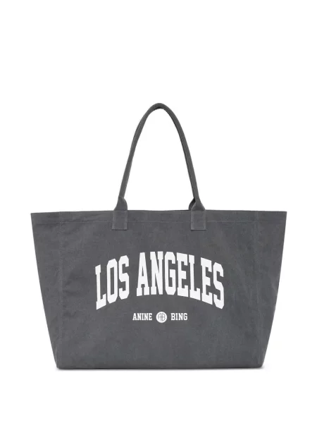 Geantă shopper Anine Bing din canvas gri