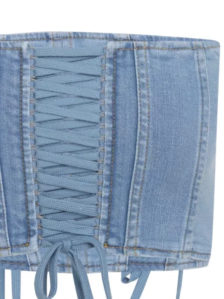 Top Elisabetta Franchi din dantelă albastru