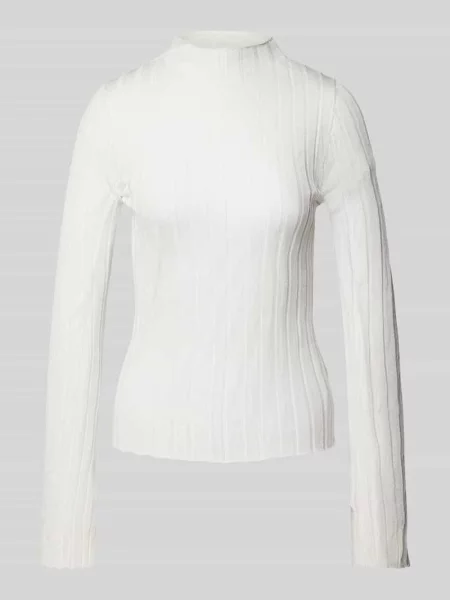 Sweter z dzianiny ze stójką model ‘Mary’ Weekday biały
