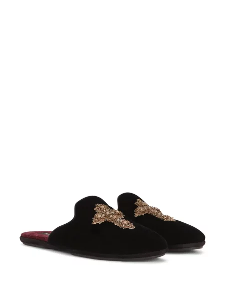 Kambarinės šlepetės Dolce & Gabbana velvetinės juoda