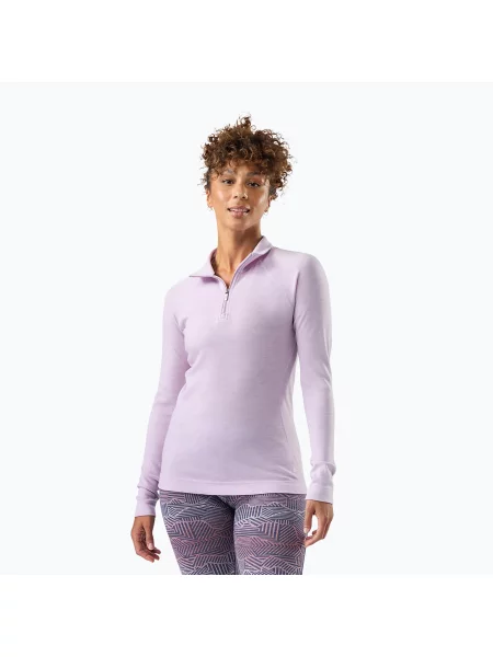 Bluză termoactivă pentru femei Smartwool Classic Thermal Merino Base Layer Zip Boxed lavender sky heather