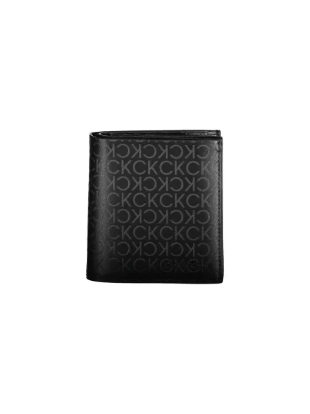 Lniany portfel Calvin Klein czarny