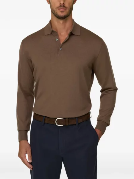 Polo Boggi Milano από μαλλί merino καφέ