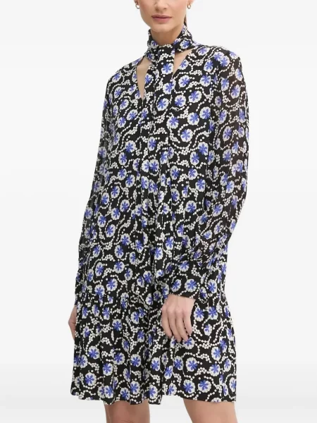 Rochie Dvf Diane Von Furstenberg cu model floral cu imagine de costum negru