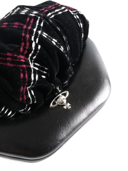 Βελούδινος καρό clutch Vivienne Westwood με σχέδιο μαύρο