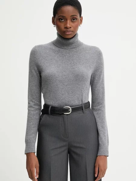 Светр з кашеміру United Colors of Benetton легкий гольф бежевий