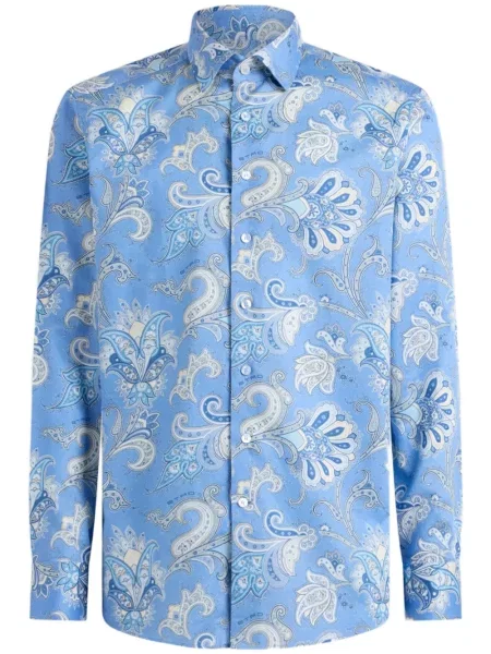 Cămașă Etro cu model floral albastru